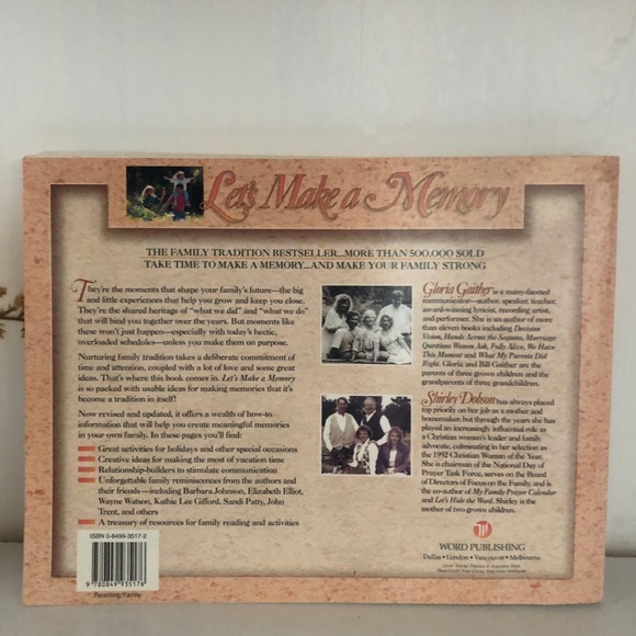 Let's Make a Memory by Flint, Russ,Dobson, Shirley,Gaither, Gloria, Good Book - Picture 5 of 5